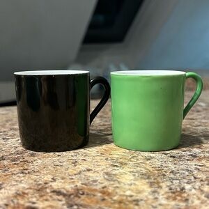 Vintage Oscar Schlegelmilch Demitasse Espresso Cups, Set of 2, Black & Green MCM